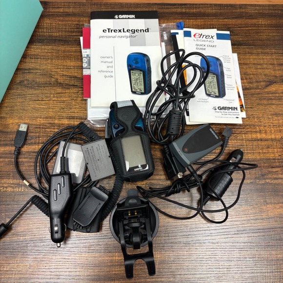 garmin Other - Garmin eTrex Legend Handheld GPS Navigator Bundle Blue Case Mount Cables Manual
